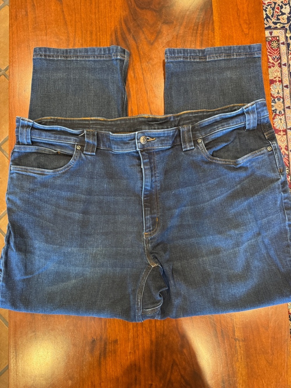 Duluth Trading Co Indigo Dark Wash Straight-Leg Jeans